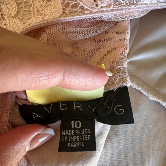 Avery G, pink lace mermaid gown, Women's size 10 - Picture 3 of 8